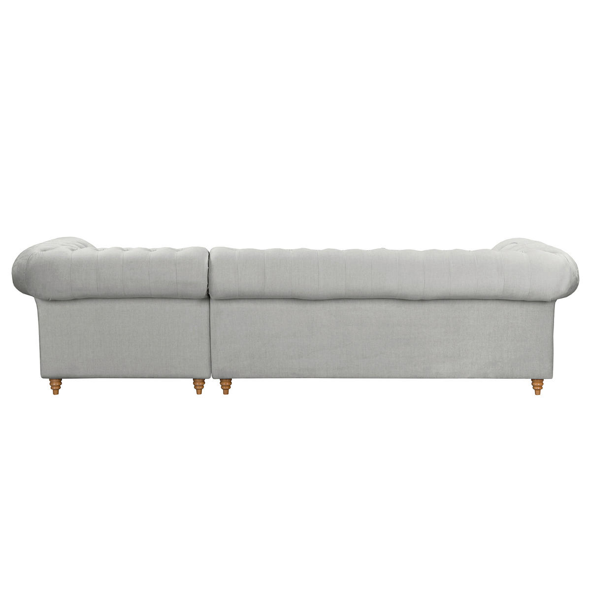 ECKSOFA Mikrofaser Hellgrau  - Creme/Hellgrau, Design, Holz/Textil (284/182cm) - P & B