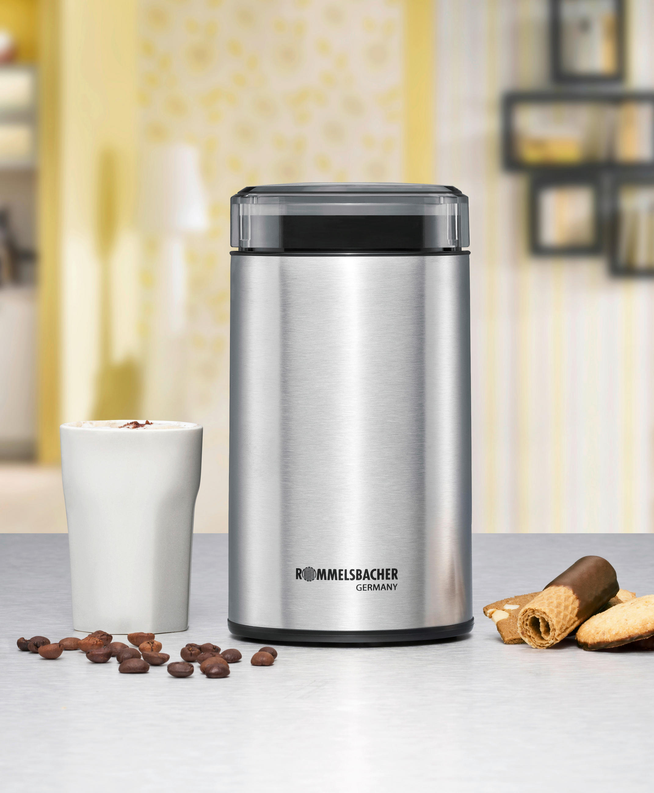 KAFFEEMÜHLE  - Edelstahlfarben, Basics, Metall (9.5/18.5/9.5cm) - Rommelsbacher
