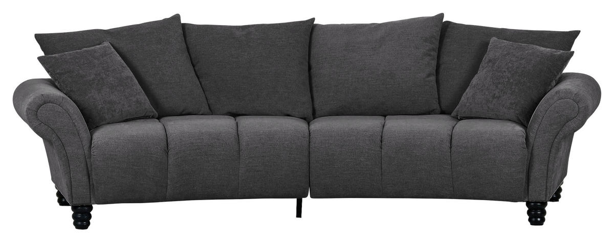 BIGSOFA in Flachgewebe Anthrazit  - Anthrazit/Schwarz, KONVENTIONELL, Holz/Textil (290/78/115cm) - Carryhome