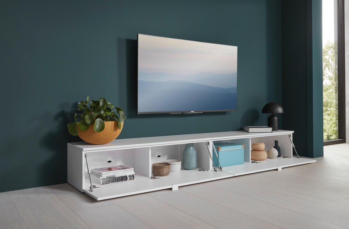 TV-ELEMENT Holzwerkstoff Weiß  - Schwarz/Weiß, Design, Holzwerkstoff/Kunststoff (120/31/40cm) - Ti'me