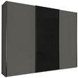SCHWEBETÜRENSCHRANK 300/217/67 cm 3-türig Dunkelgrau, Lavagrau  - Dunkelgrau/Lavagrau, Design, Glas/Holzwerkstoff (300/217/67cm) - Novel