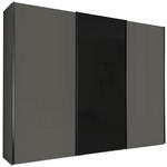 SCHWEBETÜRENSCHRANK  in Dunkelgrau, Lavagrau  - Dunkelgrau/Lavagrau, Design, Glas/Holzwerkstoff (300/217/67cm) - Novel