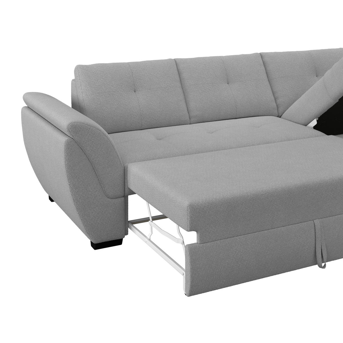 ECKSOFA Dunkelgrau  - Dunkelgrau/Schwarz, Konventionell, Textil (278/187cm) - MID.YOU