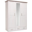 KLEIDERSCHRANK  in Weiß, Trüffeleichefarben  - Trüffeleichefarben/Graphitfarben, LIFESTYLE, Holzwerkstoff/Metall (148/201/62cm) - Carryhome