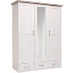KLEIDERSCHRANK  in Weiß, Trüffeleichefarben  - Trüffeleichefarben/Graphitfarben, LIFESTYLE, Holzwerkstoff/Metall (148/201/62cm) - Carryhome