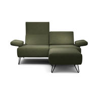 2-SITZER-SOFA in Chenille Waldgrün  - Waldgrün/Schwarz, Design, Textil/Metall (164-194/85/86-94cm) - SENSOO