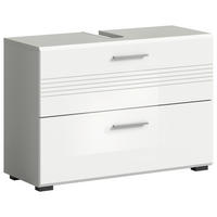SKŘÍŇKA POD UMYVADLO, bílá, šedá, 80/56/32 cm - šedá/bílá, Moderní, kompozitní dřevo/plast (80/56/32cm) - MID.YOU