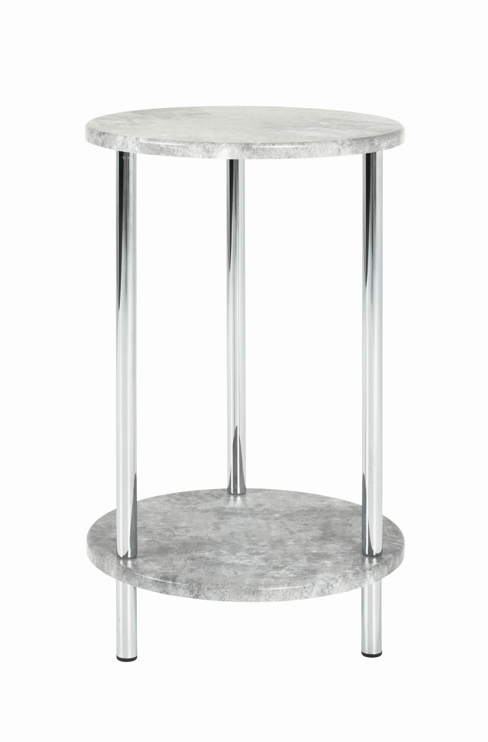 BEISTELLTISCH 30/30/50 cm Grau, Chromfarben rund  - Chromfarben/Grau, Basics, Holzwerkstoff/Metall (30/30/50cm)