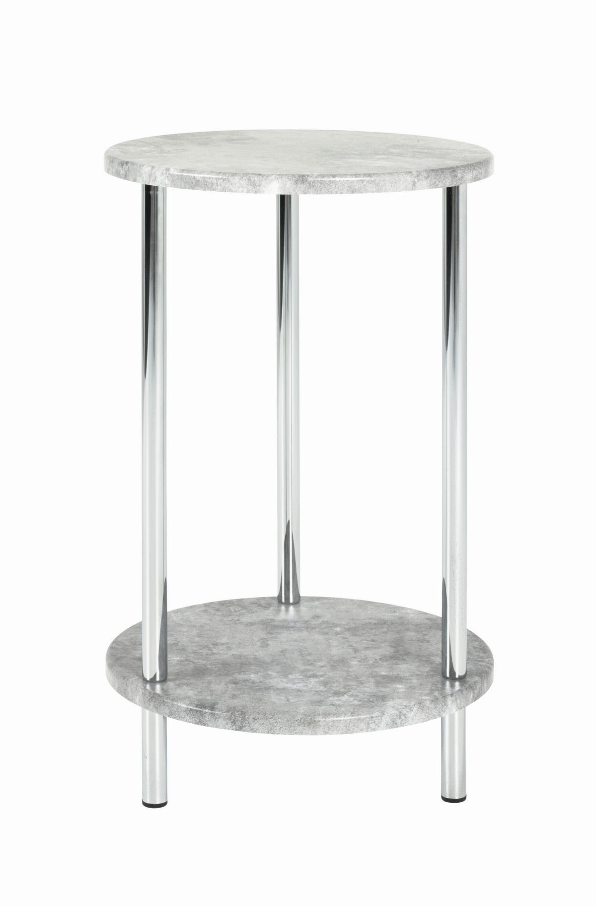 BEISTELLTISCH 30/30/50 cm Grau, Chromfarben rund  - Chromfarben/Grau, Basics, Holzwerkstoff/Metall (30/30/50cm)
