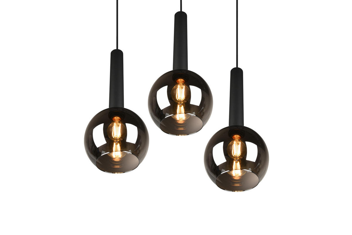 HÄNGLAMPA Clayton 45/150 cm  - svart, Design, metall (45/150cm) - Dieter Knoll