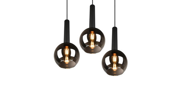 HÄNGELEUCHTE Clayton 45/150 cm - Schwarz, Design, Metall (45/150cm) - Dieter Knoll