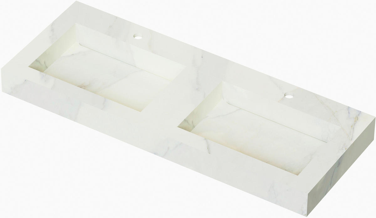 WASCHTISCHKOMBI 120 cm  - Schwarz/Weiß, Design, Glas/Holzwerkstoff (120cm) - Voleo