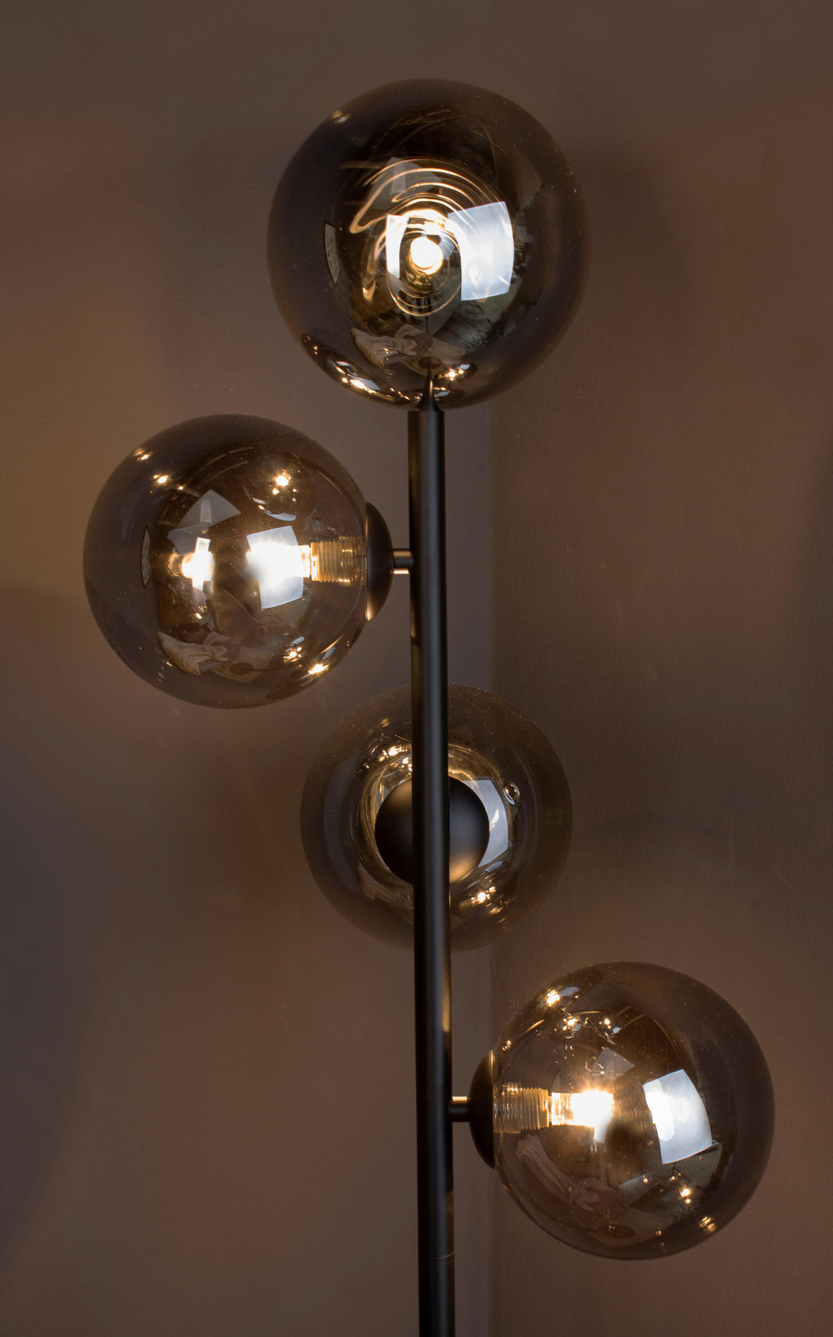 STEHLEUCHTE 34,5/160 cm    - Schwarz, Design, Glas/Metall (34,5/160cm)