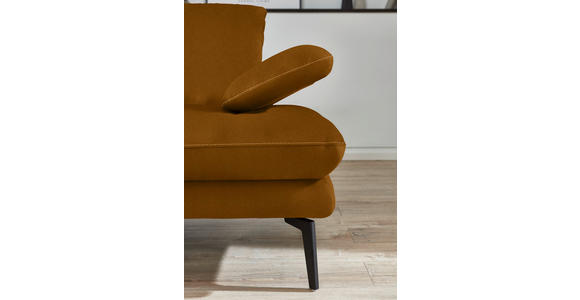 3-SITZER-SOFA in Velours Cognac - Cognac/Beige, Design, Textil/Metall (222/89/104cm) - Dieter Knoll