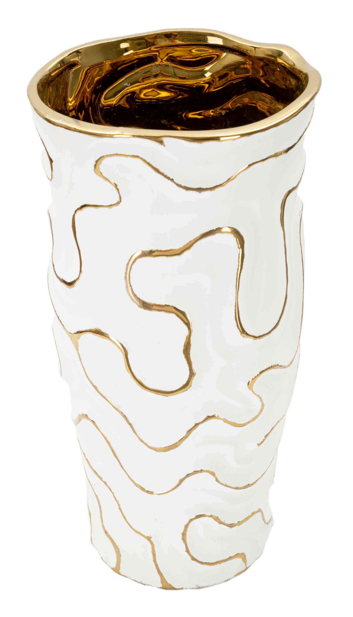 Vase Adore  - Goldfarben/Weiß, Basics, Keramik (16/32.5/16cm)