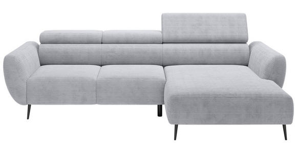 ECKSOFA  in Cord Dunkelgrau  277/174 cm  - Dunkelgrau/Schwarz, KONVENTIONELL, Textil/Metall (277/174cm) - Carryhome