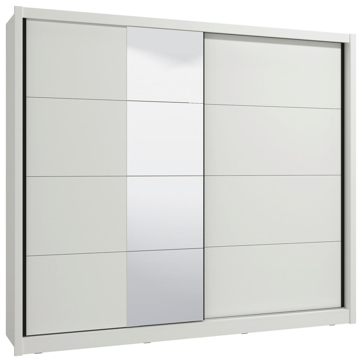 SCHIEBETÜRENSCHRANK 251/215,5/60 cm 2-türig Weiß  - Schwarz/Weiß, MODERN, Holzwerkstoff/Metall (251/215,5/60cm) - MID.YOU