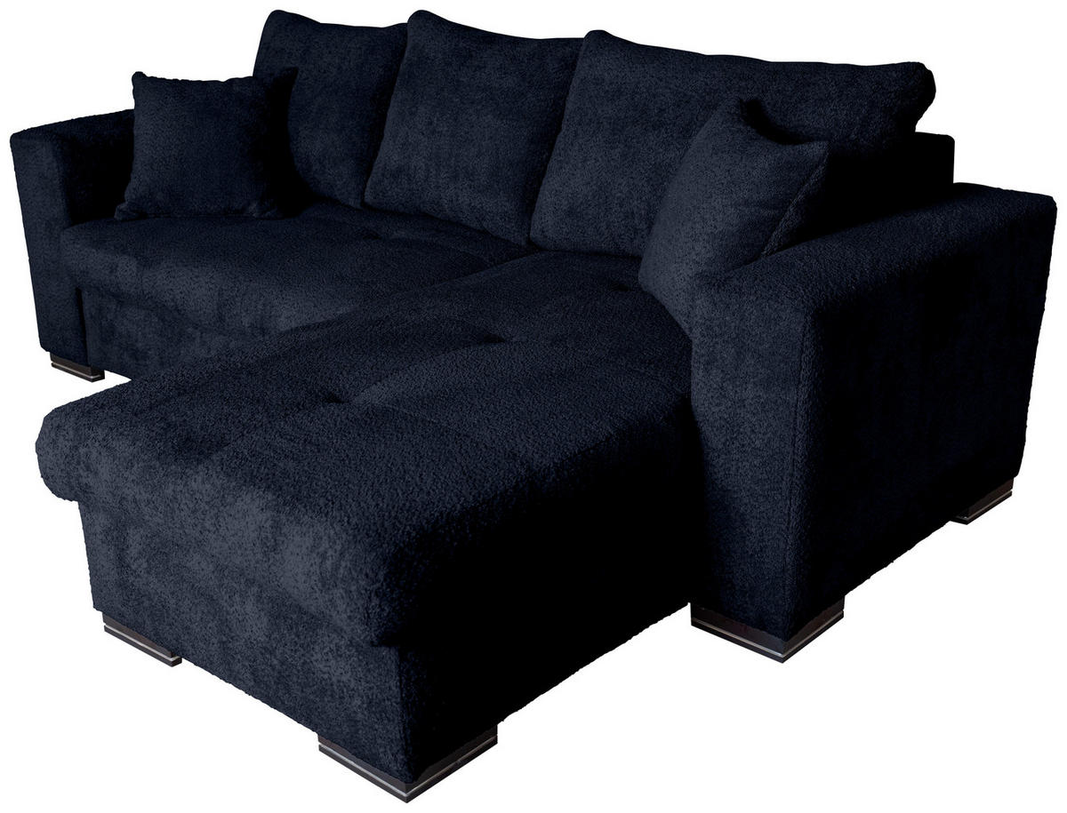 ECKSOFA Dunkelblau Webstoff  - Braun/Dunkelblau, KONVENTIONELL, Holz/Textil (170/235cm) - Carryhome