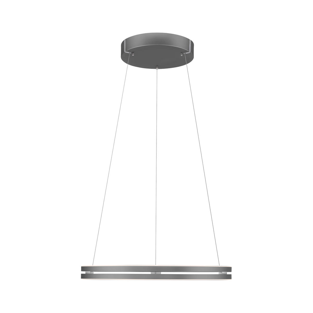 LED-HÄNGELEUCHTE Pure-Loop 70.1/70.1/40-350 cm  - Grau, Design, Kunststoff/Metall (70.1/70.1/40-350cm) - Neuhaus PURE