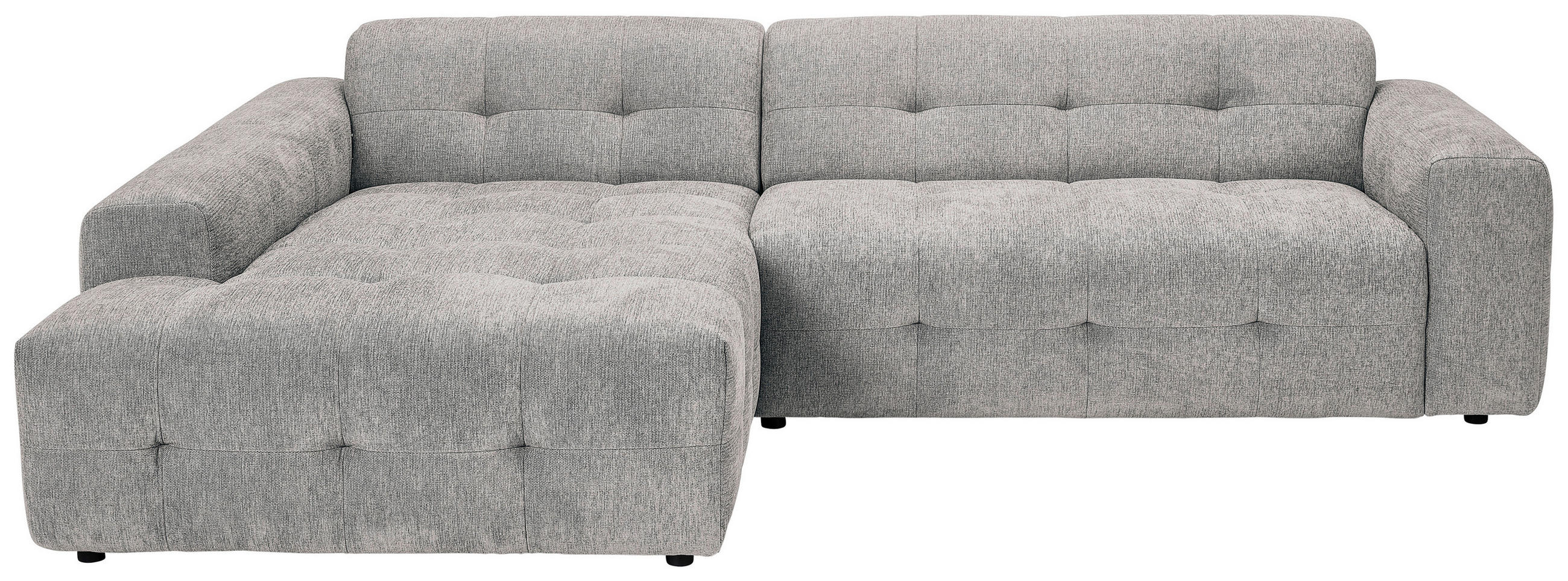 ECKSOFA in Flachgewebe Grau  - Schwarz/Grau, Konventionell, Kunststoff/Textil (189/292cm) - Carryhome