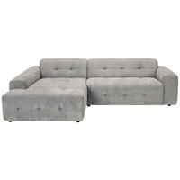ECKSOFA in Flachgewebe Grau  - Schwarz/Grau, Konventionell, Kunststoff/Textil (189/292cm) - Carryhome