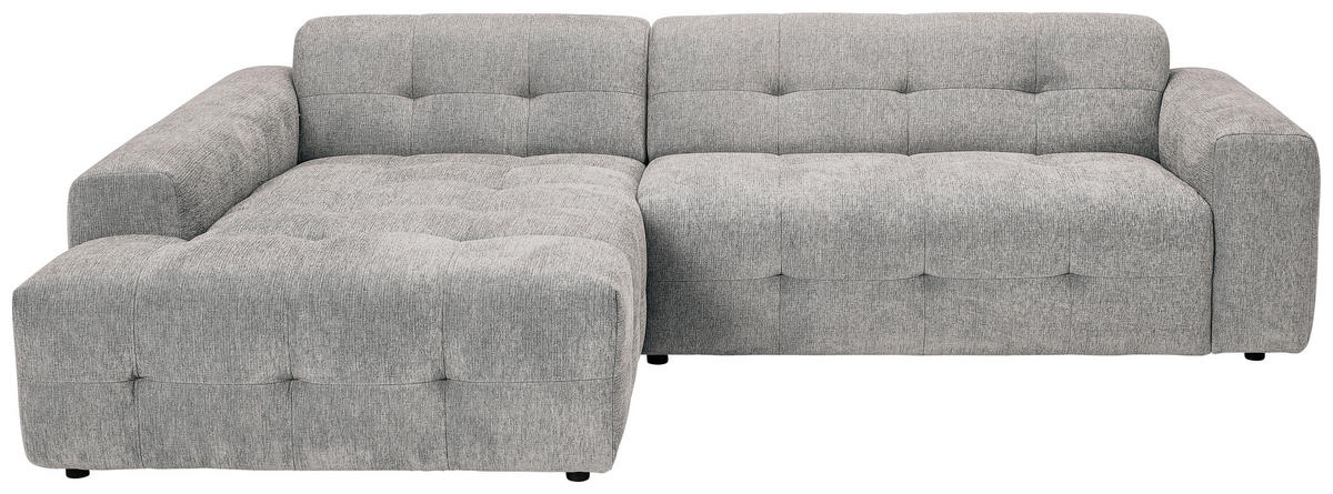 ECKSOFA in Flachgewebe Grau  - Schwarz/Grau, Konventionell, Kunststoff/Textil (189/292cm) - Carryhome