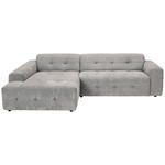 ECKSOFA in Flachgewebe Grau  - Schwarz/Grau, KONVENTIONELL, Kunststoff/Textil (189/292cm) - Carryhome