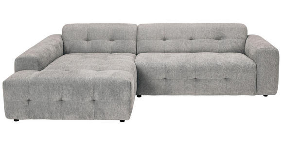 ECKSOFA Grau Flachgewebe  - Schwarz/Grau, KONVENTIONELL, Kunststoff/Textil (189/292cm) - Carryhome