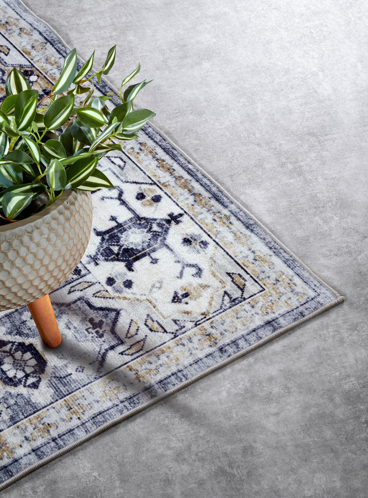 VINTAGE-TEPPICH 200/290 cm Asya Dunkelblau, Goldfarben  - Goldfarben/Dunkelblau, Design, Kunststoff (200/290cm) - Hanse Home