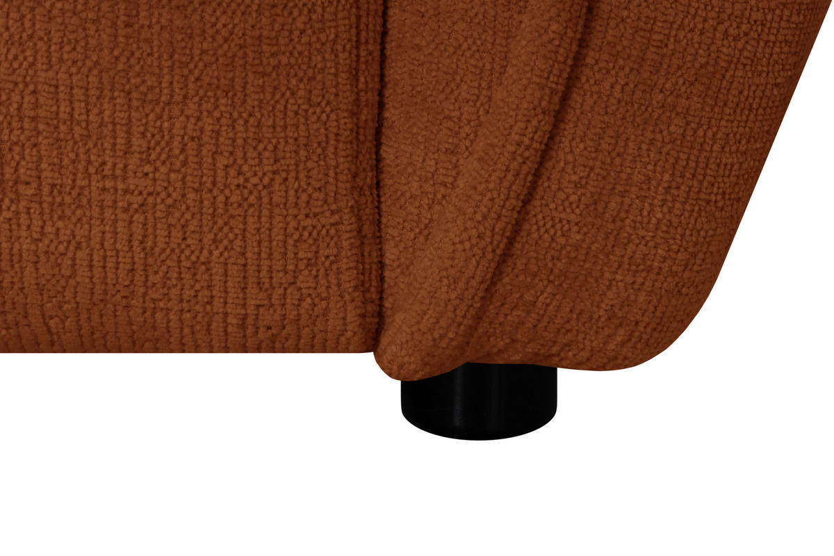ECKSOFA LIVOLI in Chenille Rostfarben  218/260 cm  - Rostfarben/Schwarz, Design, Textil (218/260cm) - MID.YOU