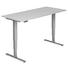 SCHREIBTISCH - Silberfarben/Weiß, KONVENTIONELL, Holzwerkstoff/Metall (180/63,5-128,5/80cm) SCHREIBTISCH - Silberfarben/Weiß, KONVENTIONELL, Holzwerkstoff/Metall (180/63,5-128,5/80cm)