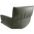 ARMLEHNSTUHL  Lederauswahl, Sitzfläche 360° drehbar, automatische Rückholfunktion  Echtleder  - Schwarz/Olivgrün, Design, Leder/Metall (64/86/63cm) - Dieter Knoll