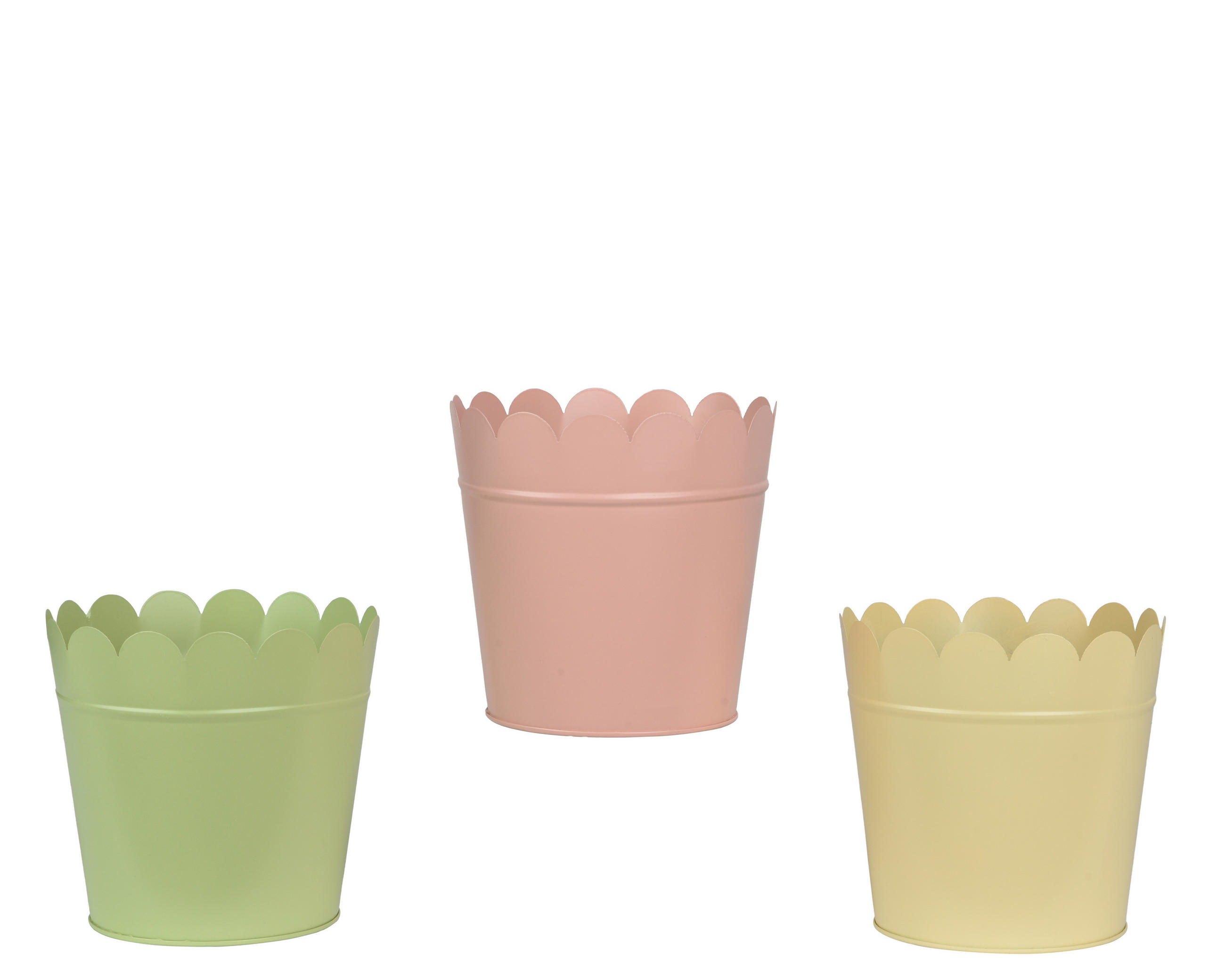 PFLANZTOPF 14/12,6 cm  - Gelb/Rosa, LIFESTYLE, Metall (14/12,6cm)