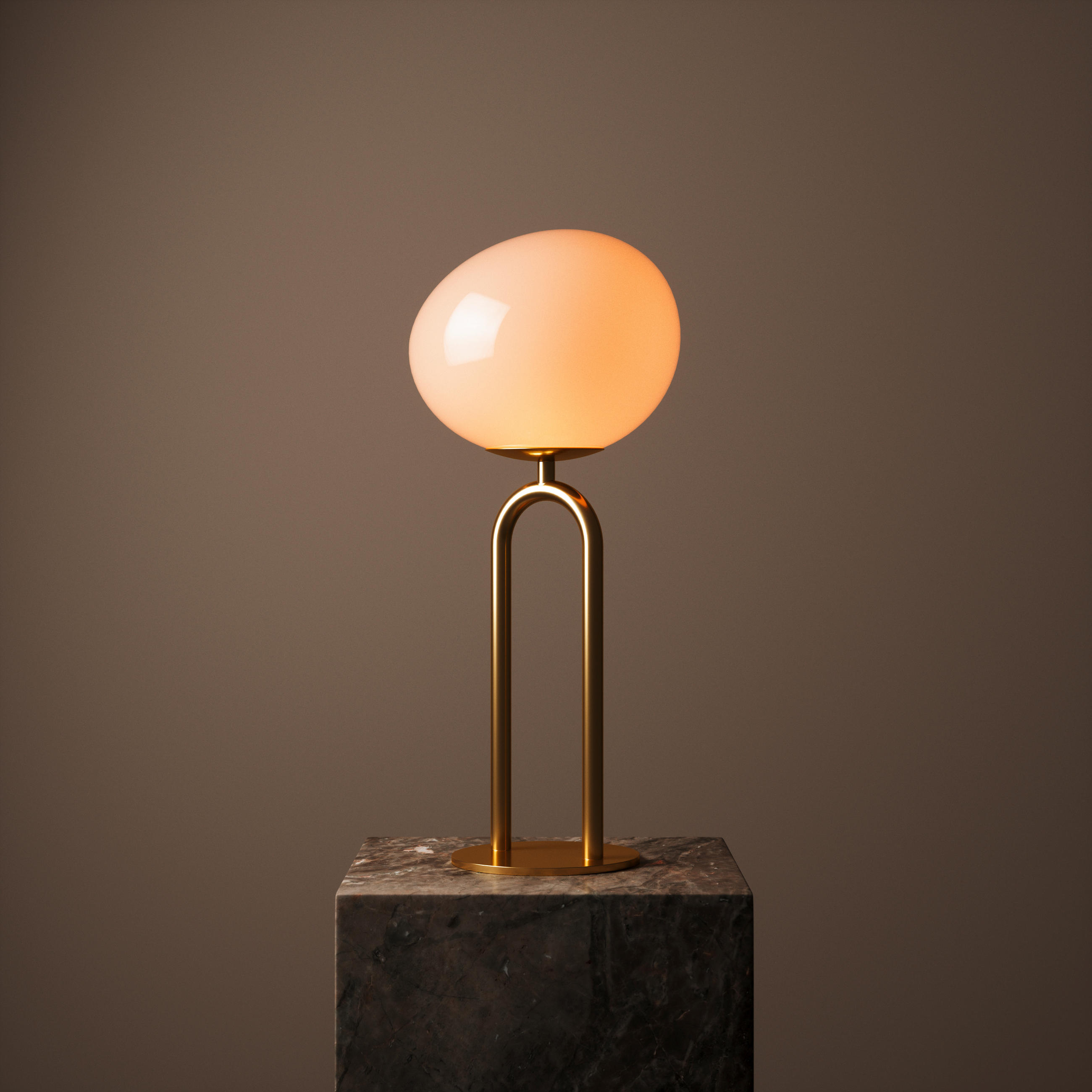 TISCHLEUCHTE 22/18/47 cm   - Messingfarben/Weiß, KONVENTIONELL, Glas/Metall (22/18/47cm) - Nordlux