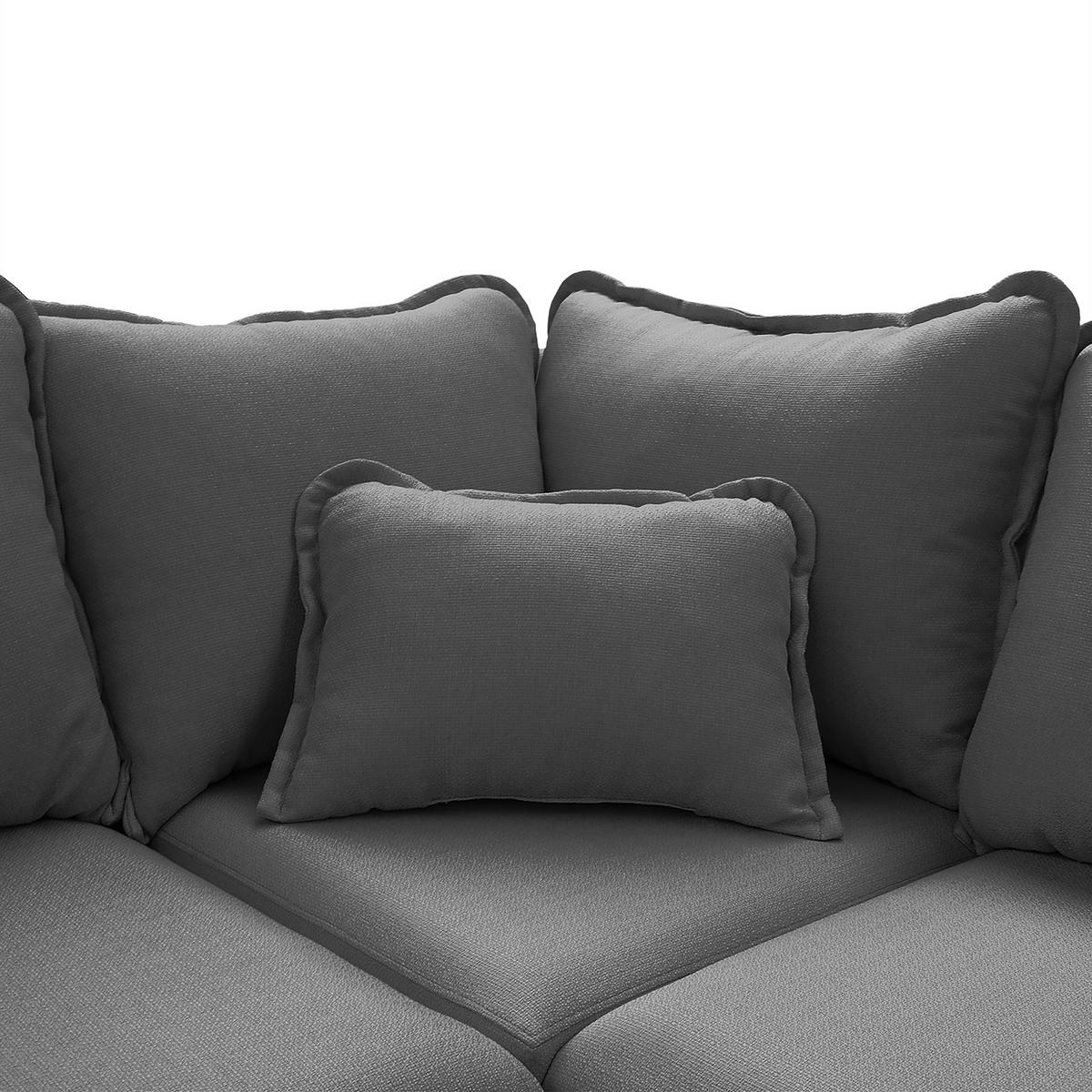 WOHNLANDSCHAFT Grau Textilgeflecht  - Wengefarben/Grau, Design, Holz/Textil (167/296/170cm) - Livetastic