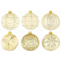 CHRISTBAUMKUGEL 8 cm Shiny Silence  - Champagner, LIFESTYLE, Glas/Metall (8cm) - X-Mas
