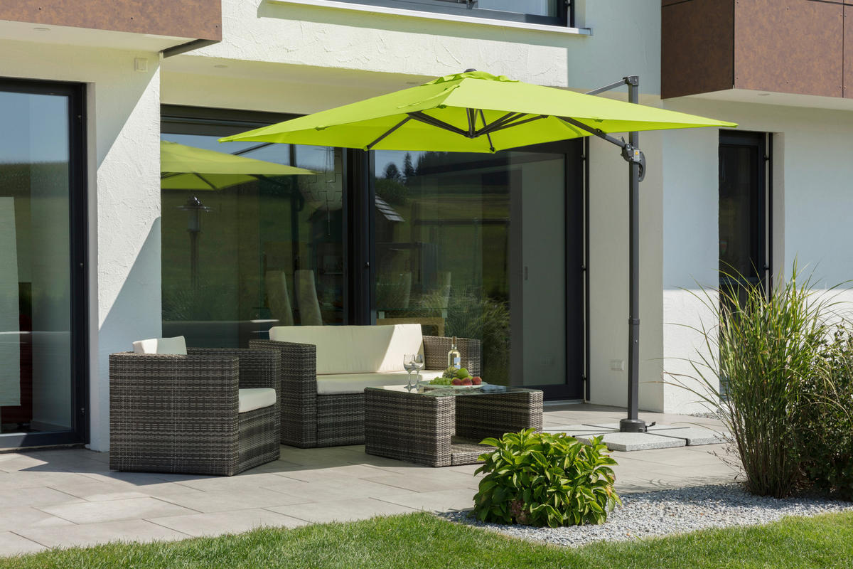 AMPELSCHIRM   - Anthrazit/Grün, Basics, Textil/Metall (300/239/230cm) - Schneider