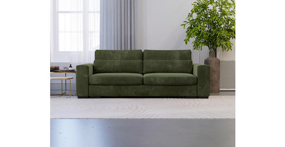 SCHLAFSOFA Flachgewebe Olivgrün  - Schwarz/Olivgrün, KONVENTIONELL, Kunststoff/Textil (236/78/114cm) - Carryhome