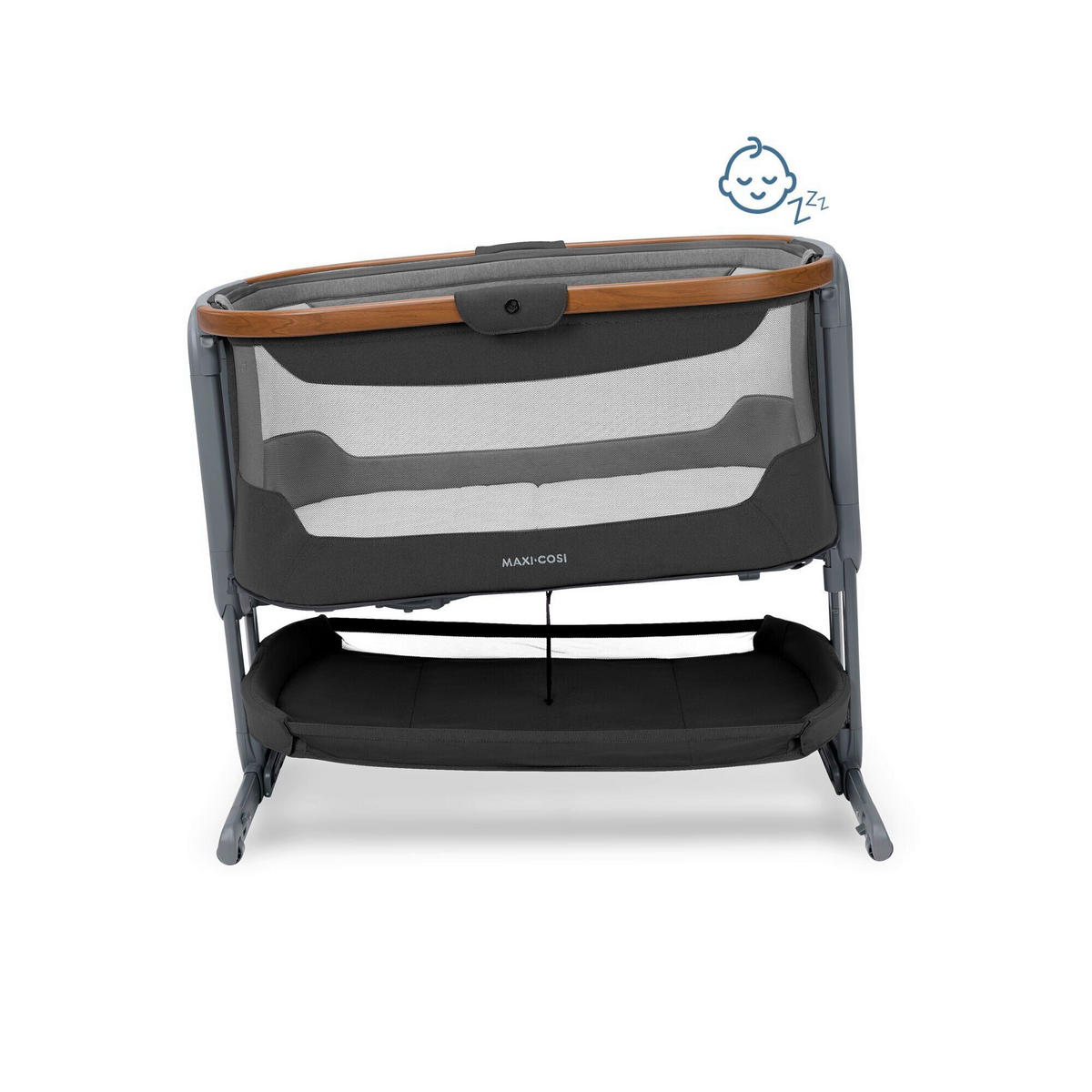 BEISTELLBETT Iora Pro   - Grau, Basics, Naturmaterialien/Kunststoff (57/68,8-82/94cm) - Maxi-Cosi
