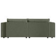 SCHLAFSOFA Cord Olivgrün  inkl. Zierkissen, Bettkasten, Schlaffunktion  - Schwarz/Olivgrün, MODERN, Kunststoff/Textil (250/68/104cm) - Xora