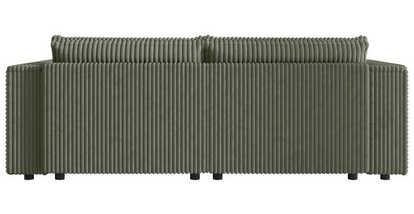 SCHLAFSOFA Cord Olivgrün  inkl. Zierkissen, Bettkasten, Schlaffunktion  - Schwarz/Olivgrün, MODERN, Kunststoff/Textil (250/68/104cm) - Xora