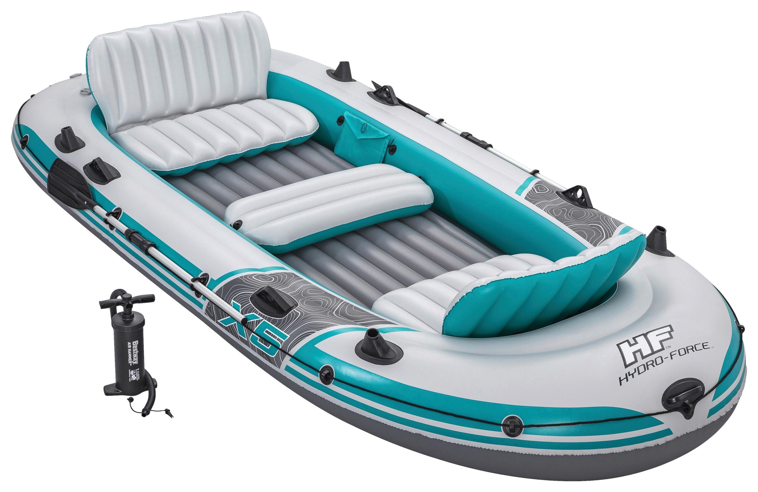 SCHLAUCHBOOT ELITE X5  - Weiß/Hellblau, KONVENTIONELL, Kunststoff/Metall (364/166/45cm) - Bestway