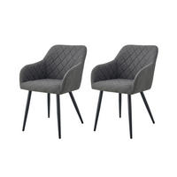 STUHL-SET 2 Stück  in Webstoff  - Anthrazit/Schwarz, MODERN, Textil/Metall (56/83/60cm) - MID.YOU