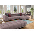 ECKSOFA in Chenille Altrosa  - Chromfarben/Altrosa, Design, Textil (301/207cm) - Xora