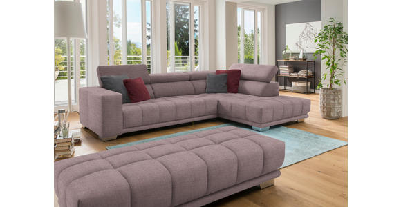 ECKSOFA in Chenille Altrosa  - Chromfarben/Altrosa, Design, Textil (301/207cm) - Xora