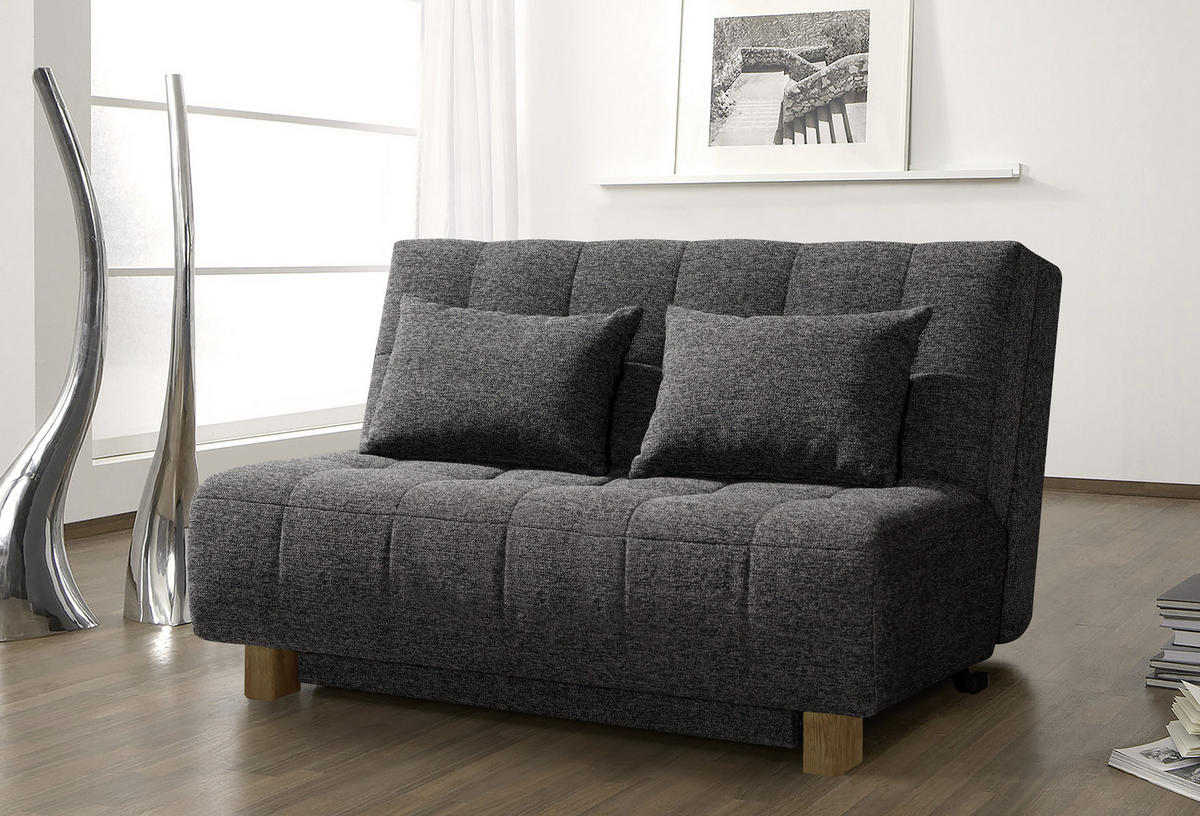 SCHLAFSOFA in Webstoff Anthrazit  - Anthrazit/Naturfarben, Design, Holz/Textil (145/92/102cm) - Novel