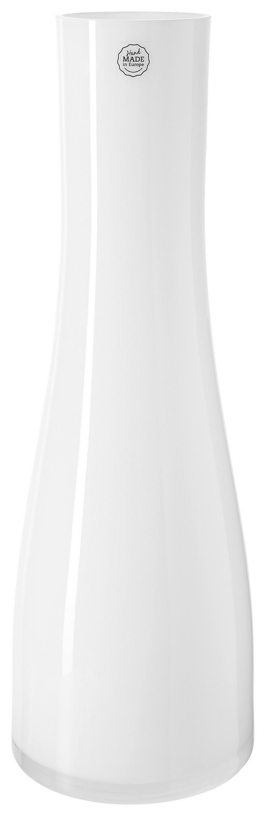 VÁZA 50 cm  - fehér, Basics, üveg (16,5/50cm) - Ambia Home