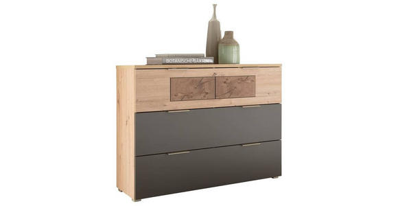 SIDEBOARD  - Silberfarben/Alufarben, Design, Holzwerkstoff/Kunststoff (120/90/38cm) - Carryhome