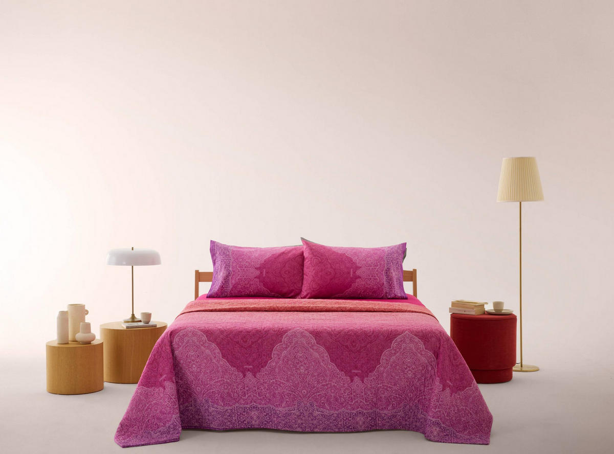 POSTELJNINA DOLCEACQUA 140/200 cm saten pink  - pink, Konvencionalno, tekstil (140/200cm) - Bassetti