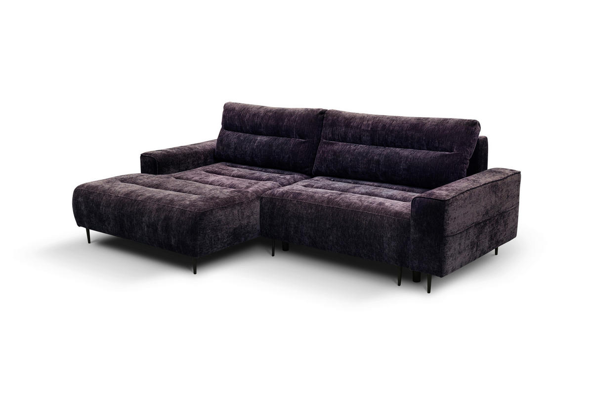 ECKSOFA Struktur Brombeere  - Brombeere/Schwarz, Design, Holz/Textil (160/260cm) - MID.YOU